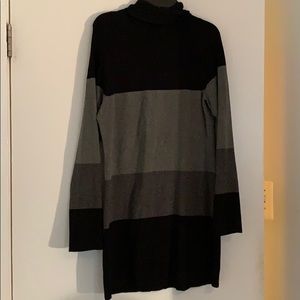 Black mock neck dress